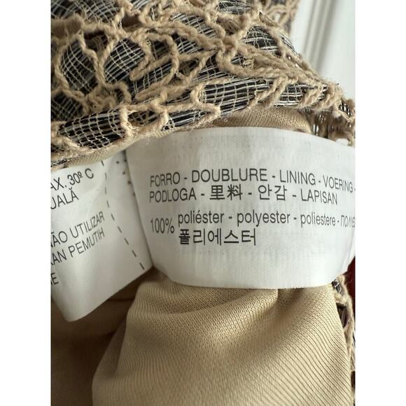 ZARA Beige Gray Lace Spaghetti Strap Lined Slip Dress size Small - Picture 10 of 11